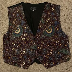 Vintage Embroidered Vest with Colorful Patterns. Whimsigoth inspired